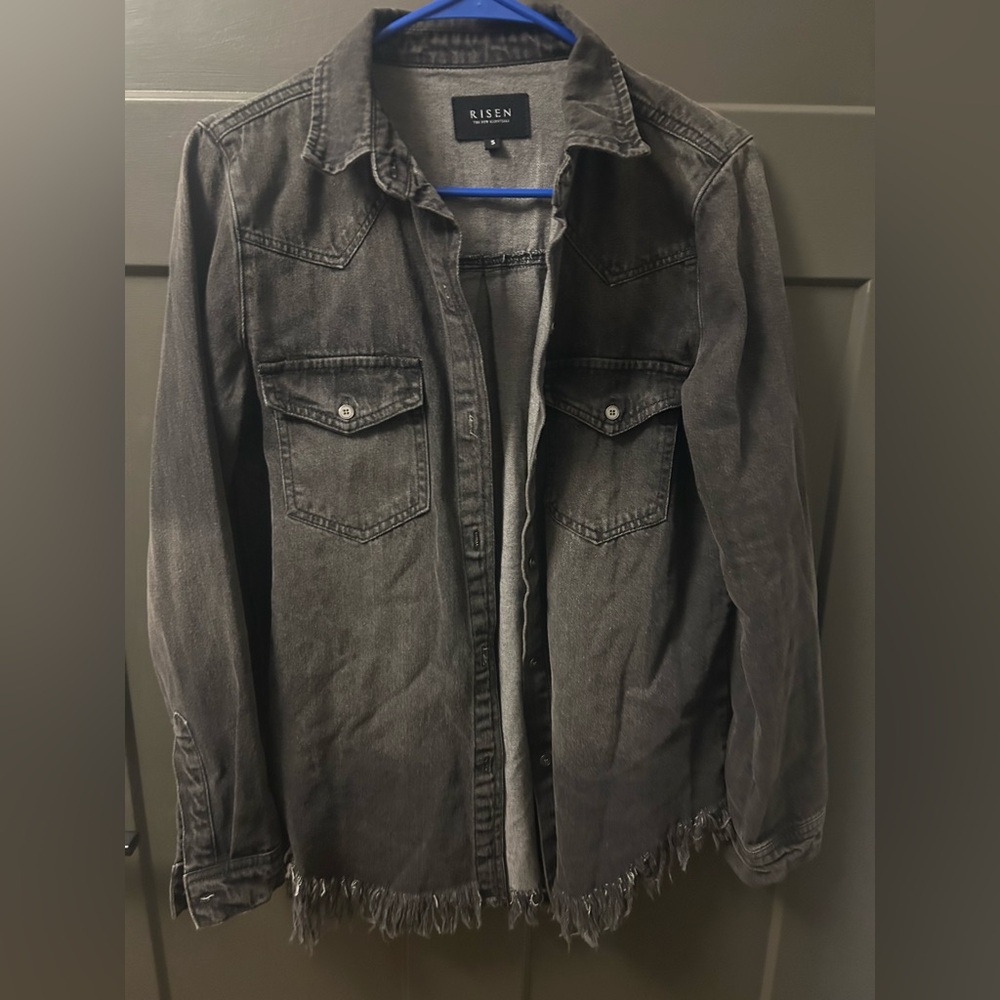 Risen Women's Charcoal Denim Jacket